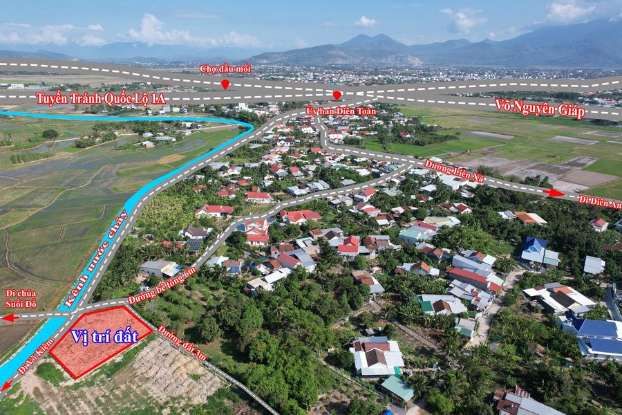 Đất dân cần b.á.n lô 3 mặt tiền view "cánh đồng xanh mát" chưa qua đầu tư Diên Toàn